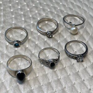 Lot of 6 Sterling Silver 925 Rings – MGI & AND – 11.8g